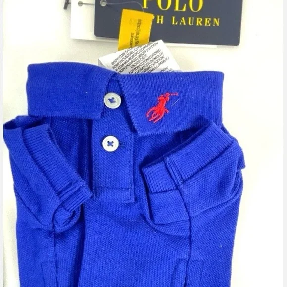 NWT Ralph Lauren Royal Blue Polo with Red Logo Dog ShirtsSize XS
